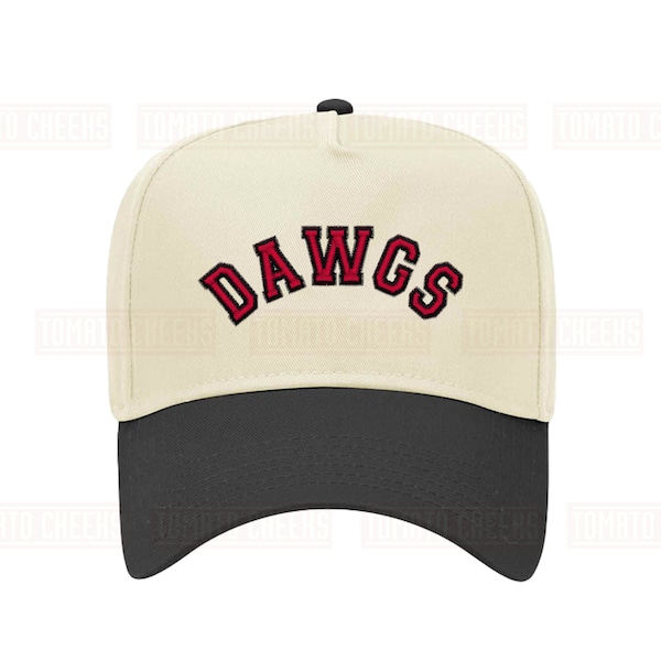Custom DAWGS Embroidered Hat - GEORGIA Personalized Retro Arched Block Snapback Cap - Fast Ship
