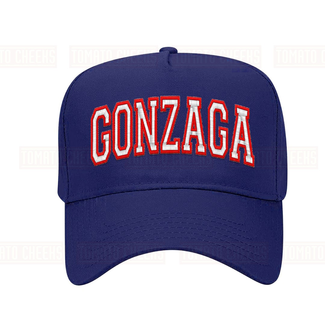Gonzaga Embroidered Hat Custom University Retro Block Navy Blue