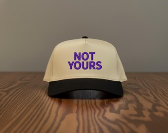Custom Anti Valentine Hat, Not Yours Go Away Hard Pass Embroidered Personalized Trucker Cap, 5 Panel Two Tone Adjustable Snapback