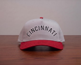 Custom CINCINNATI Embroidered Hat - CINCY Personalized Retro Arched Block Snapback Cap