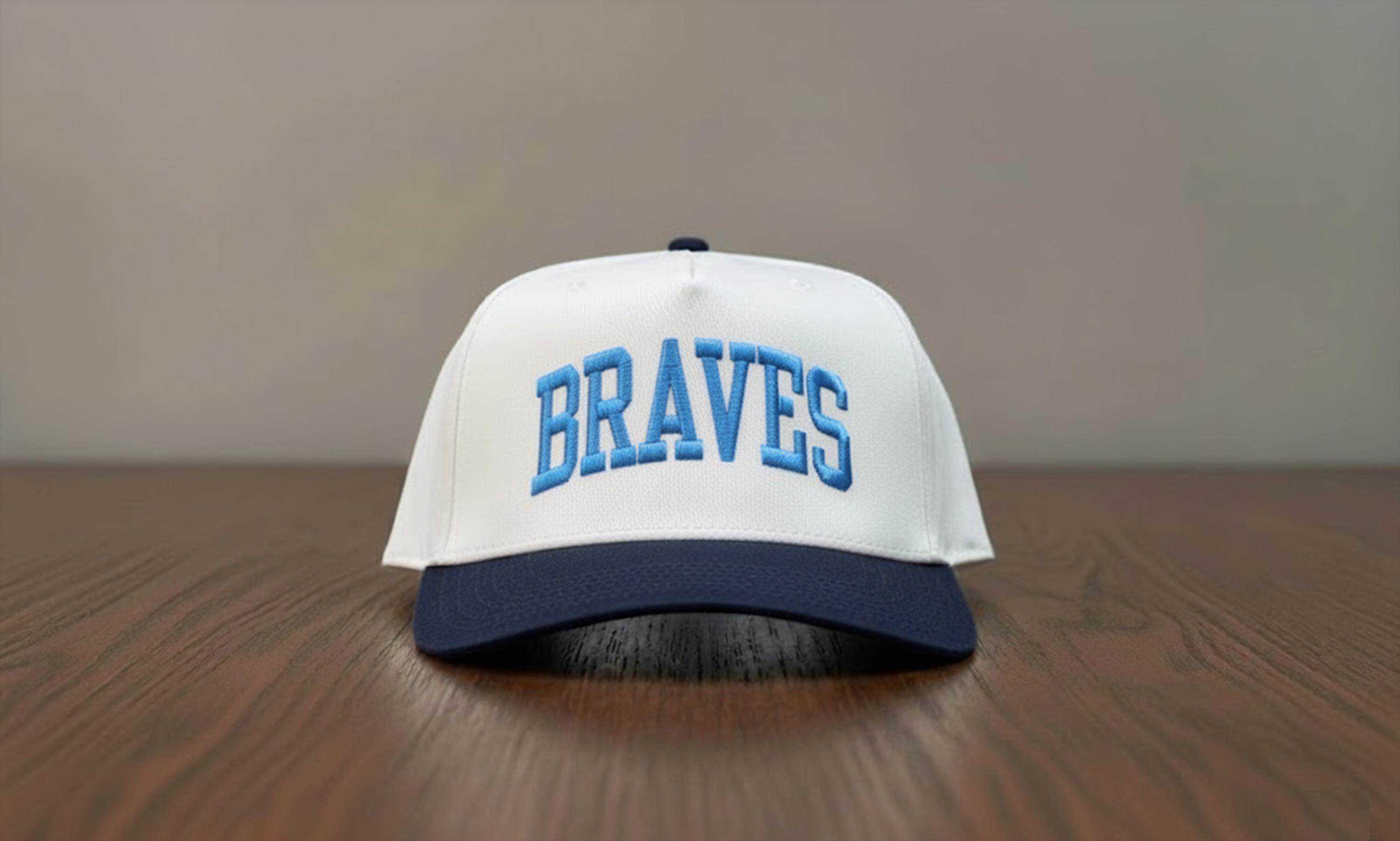 Custom Braves Embroidered Hat - Personalized Trucker 