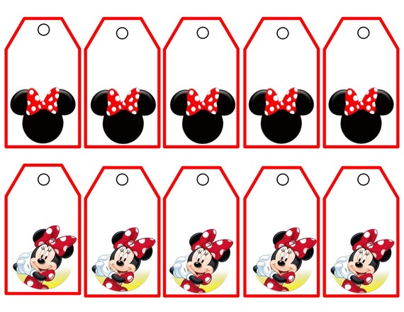 Minnie Mouse Party Tags/Gift Tags/Happy Birthday/DIY Party | Etsy
