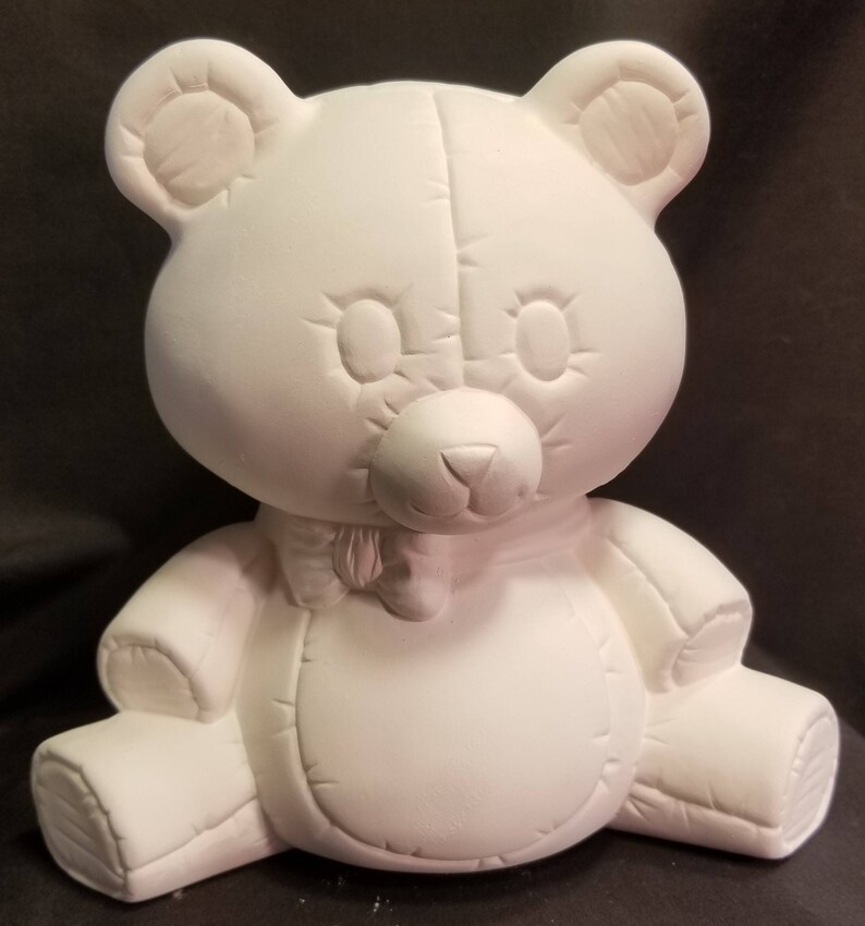 Ready to Paint Ceramic Bisque Teddy Bear Bank Etsy