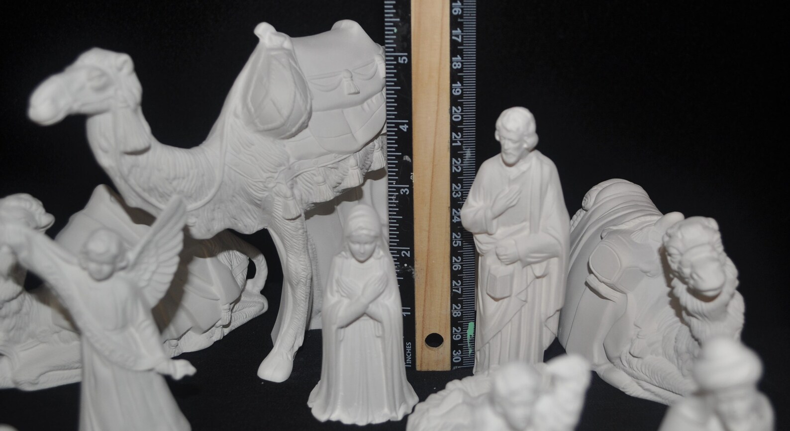 17 Piece Medium Ceramic Bisque Nativity Scene Etsy