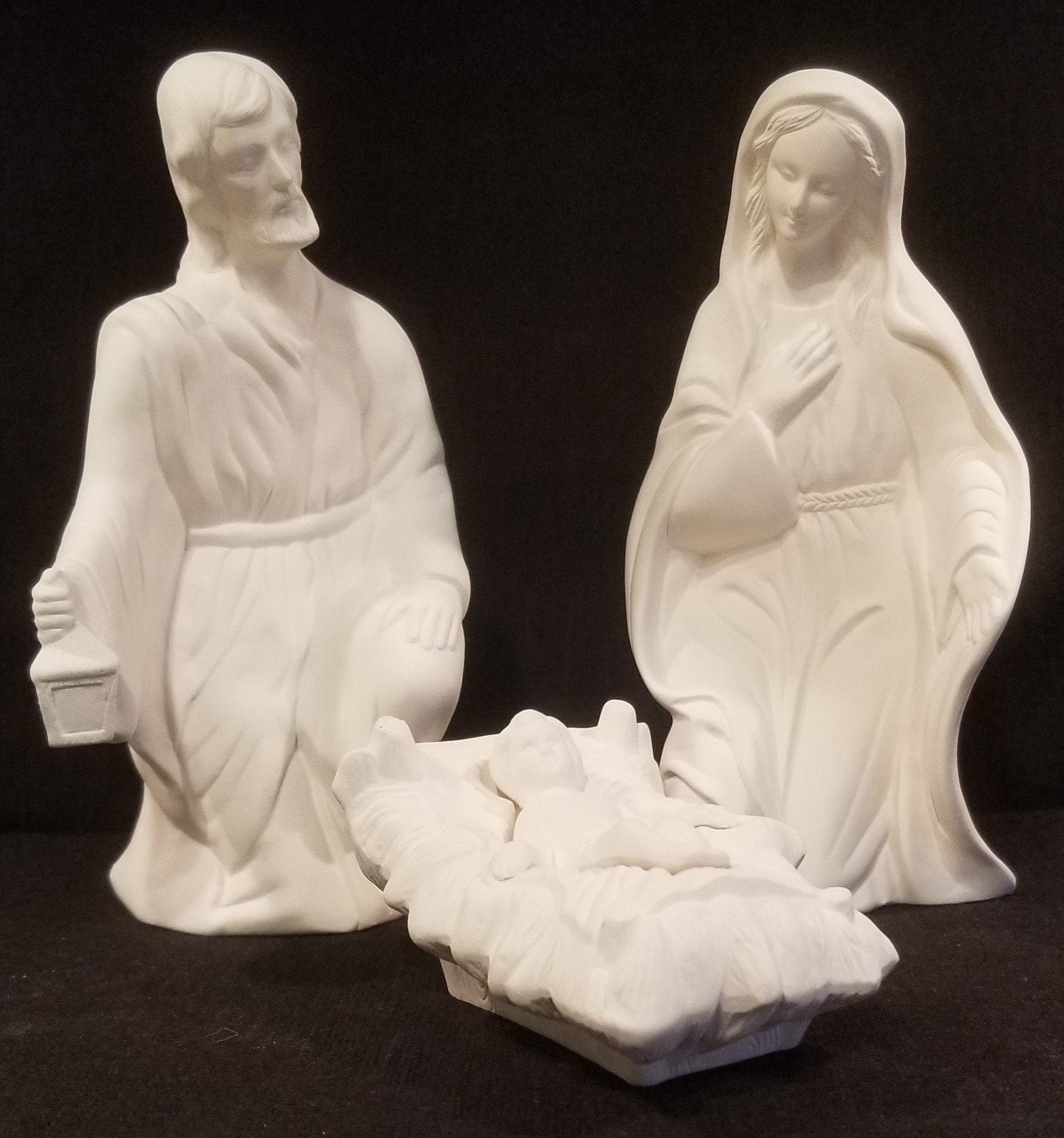 17 Piece LARGE Ceramic bisque Nativity Scene Ready to paint Etsy