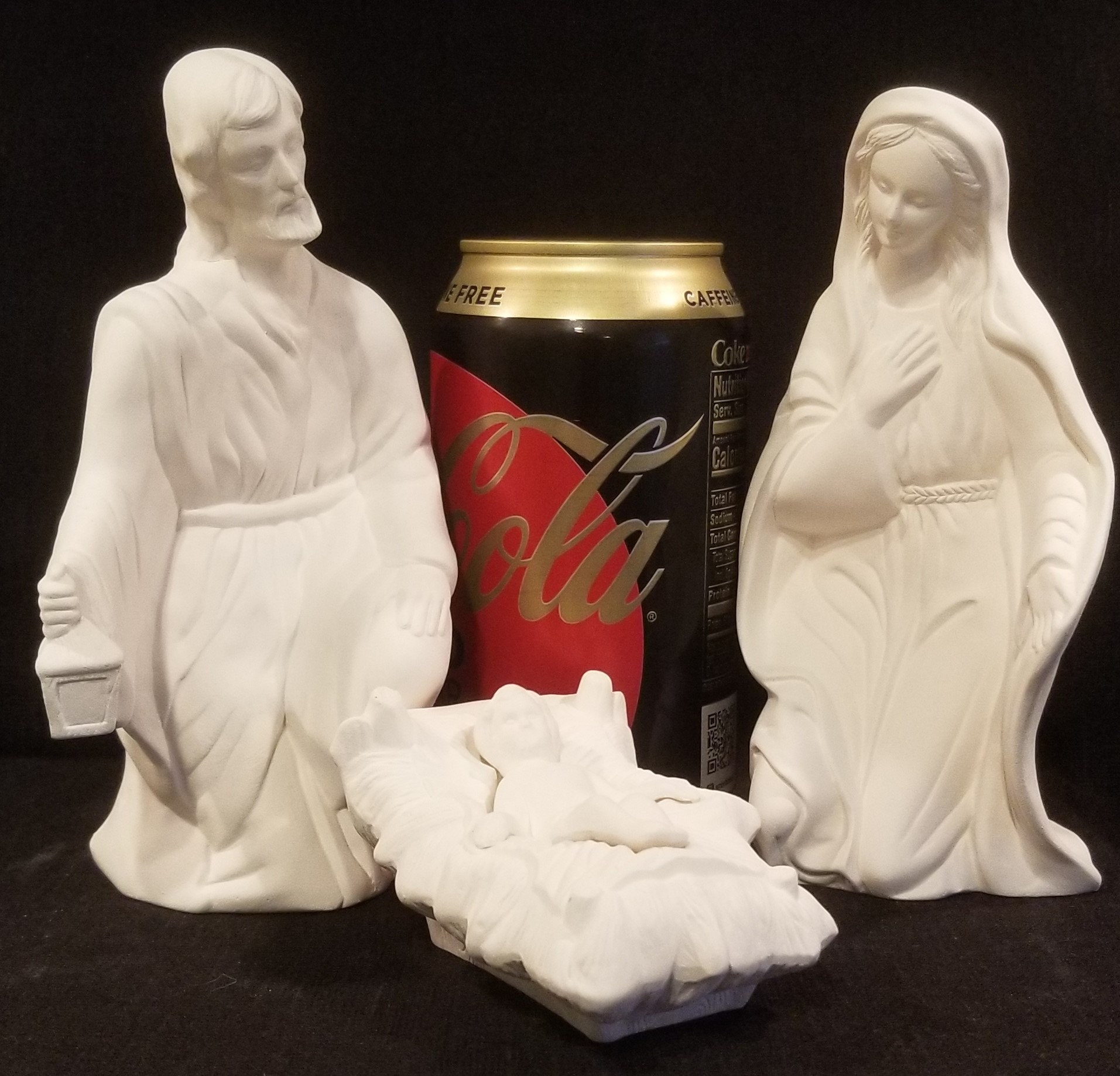 large ceramic nativity set to paint