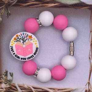 Book Lover Cup Charm | Cup Accessories | Tumbler Charm | Tumbler Accessories | Cup Charms | Cup Bracelets | Handle Bracelets