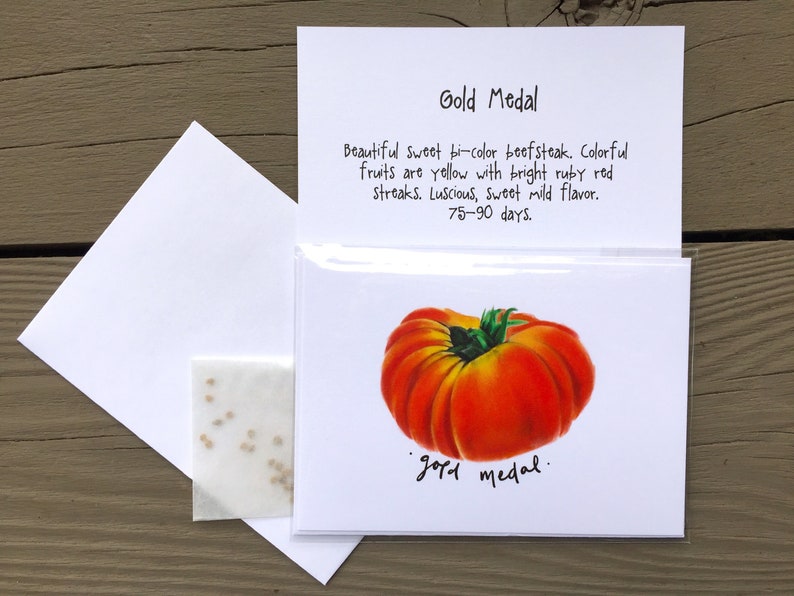 Tomato Card // Seed Card // Heirloom Tomato // Gardening Gift Etsy