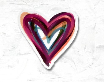Pegatina de corazón de vinilo transparente