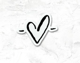 Pegatina de corazón de vinilo blanco