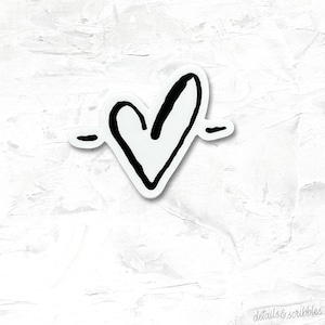 White Vinyl Heart Sticker