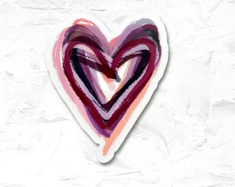 Pegatina de corazón de vinilo transparente