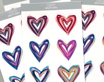 White Vinyl Heart Sticker Sheet