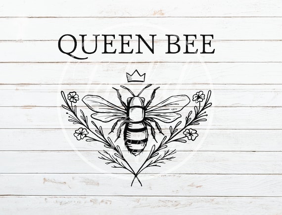 Queen Bee Farmhouse PNG File Instant Download Sublimation T-Shirt Design Bee Keeper Bumble Bee Farm Crown Royal Tee Shirt Tshirt