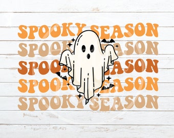 Temporada espeluznante Png, Halloween Png, Lindo fantasma Png, Otoño Png, Otoño, Png para camisa, Retro Halloween Png, Descarga digital