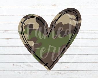 Camo Heart PNG Sublimation, camuflaje corazones png files, Sublimation Designs Downloads, Digital Distressed army png