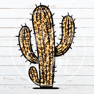 Cheetah Print Cactus PNG Cactus et succulents amoureux Leopard Print Cactus Téléchargement instantané Sublimation T-Shirt Design