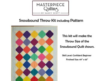 Snowbound Quilt Kit Throw Size Modern Solid Quilted Decor