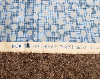 Quilting Cotton Michael Miller Hashdot Blue Tonal Fabric By the Yard