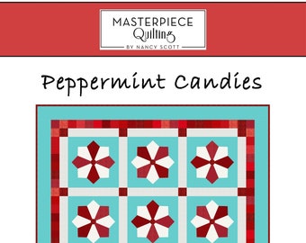 Peppermint Candies Quilt Pattern: Christmas Holiday Throw (PDF Download)