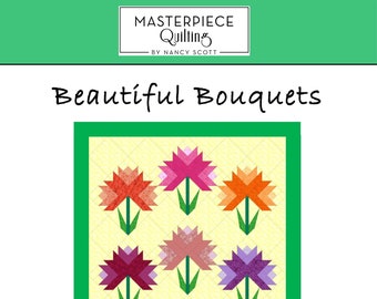 Beautiful Bouquets Quilt Pattern PDF Digital Download Paper-Pieced Spring Quilt