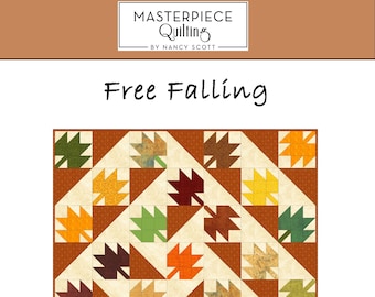 Free Falling Printed Quilt Pattern Autumn Fall Quilted Home Decor