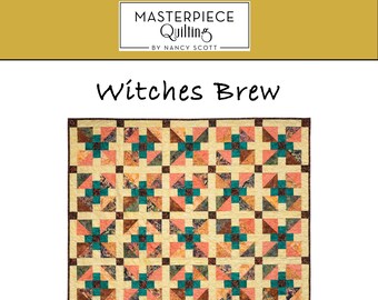 Witches Brew Quilt Pattern PDF Digital Download Fall Autumn Batik Quilted Decor