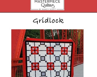 Gridlock PDF Digital Quilt Pattern Modern Contemporary Beginner Quilt Home Decor