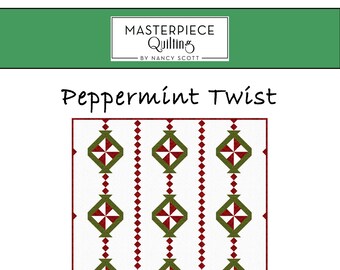 Quilt Pattern Peppermint Twist Quilt Christmas Throw PDF Digital Download