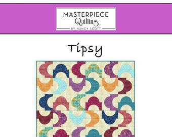 Tipsy Printed Quilt Pattern Modern Drunkards Path Batik Quilt