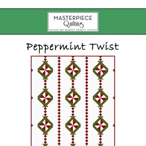 Peppermint Twist Print Quilt Pattern Christmas Throw Home Decor Holidays Candy Quilt