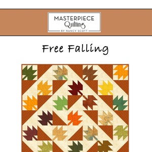 Free Falling Printed Quilt Pattern Autumn Fall Quilted Home Decor