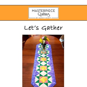 Let's Gather Table Runner -Spring Colorway -  PDF Download