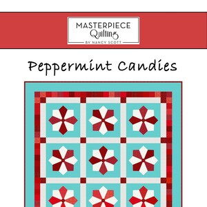 Quilt Pattern Peppermint Candies Christmas Holiday Quilt Print Pattern Throw Quilt