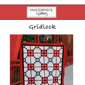 Gridlock Printed Quilt Pattern Modern Contemporary Beginner Quilt Home Decor