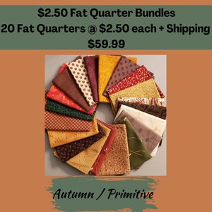 Fall Autumn Primitive Quilting Cotton Curated 20 Fat Quarter Bundle stash builder