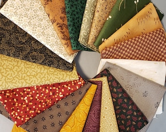 Quilting Cotton Autumn Curated "Our Pick" 18 Fat Quarter Bundle Fall Primitive Rustic Decor