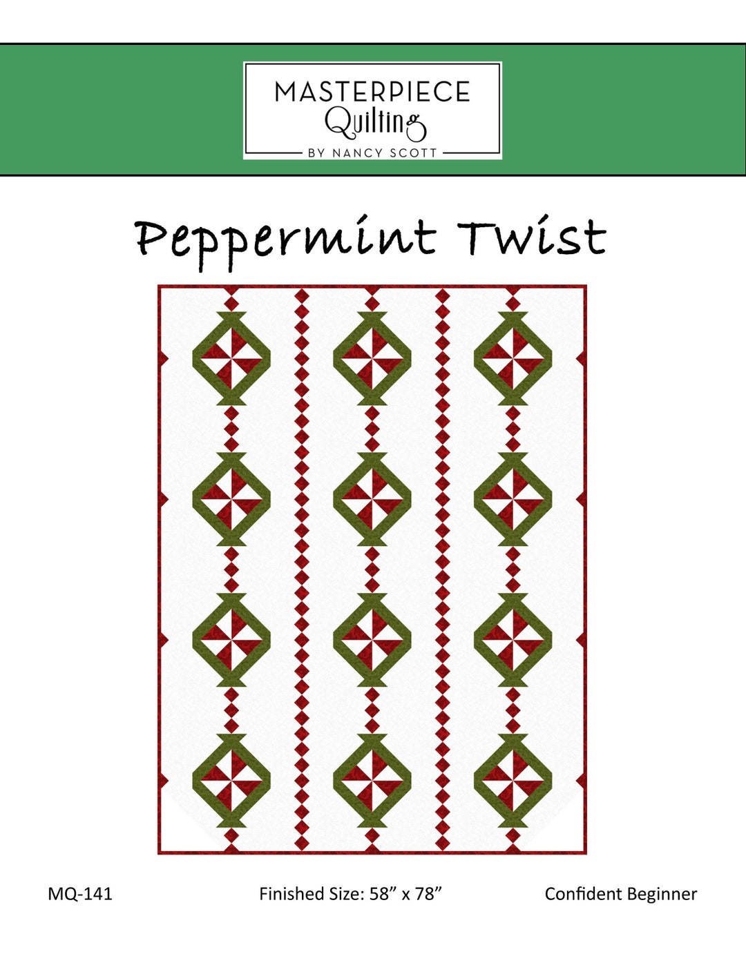 Quilt Pattern Peppermint Twist Quilt Christmas Throw PDF Digital ...
