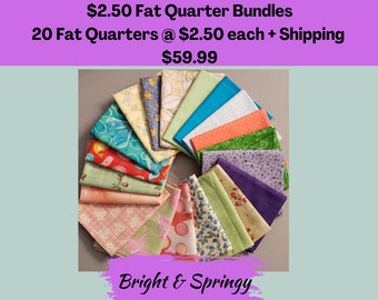 Bright and Springy 20 Fat Quarter Bundle quilting cotton stash builder