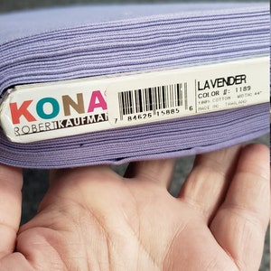 Quilting Cotton Kona Robert Kaufman Lavender Solid Fabric By the Yard Modern Quilts