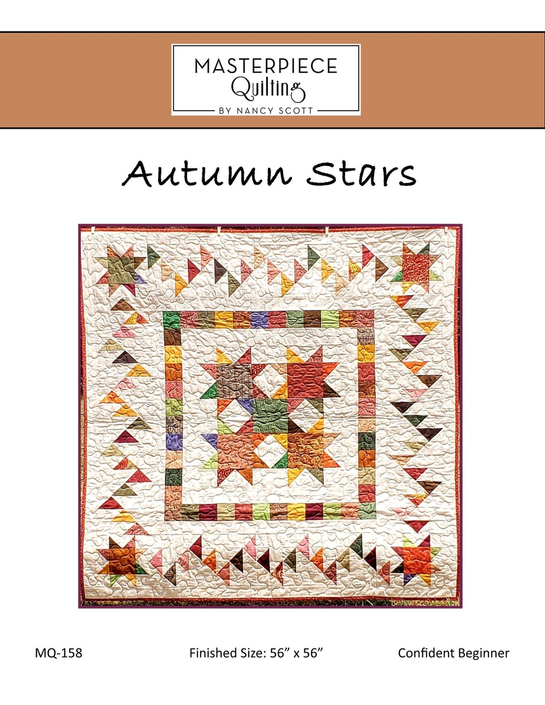 Autumn Stars Quilt Pattern PDF Digital Download Scrappy Fall Throw Home ...