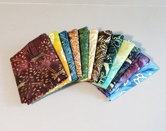 Curated 12 Fat Quarter Bundle  Batik Quilting Fabric