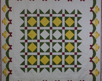 Jingle Bells Quilt Pattern: Christmas Full Size Bed Quilt (PDF Digital Download)