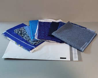 Mystery Bag of 100% Quilting Cotton in Assorted Blues