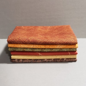 6 Fat Quarter Bundle "Our Pick" of Autumn Fall Primitive Civil War Harvest Colorway Quilting Cotton