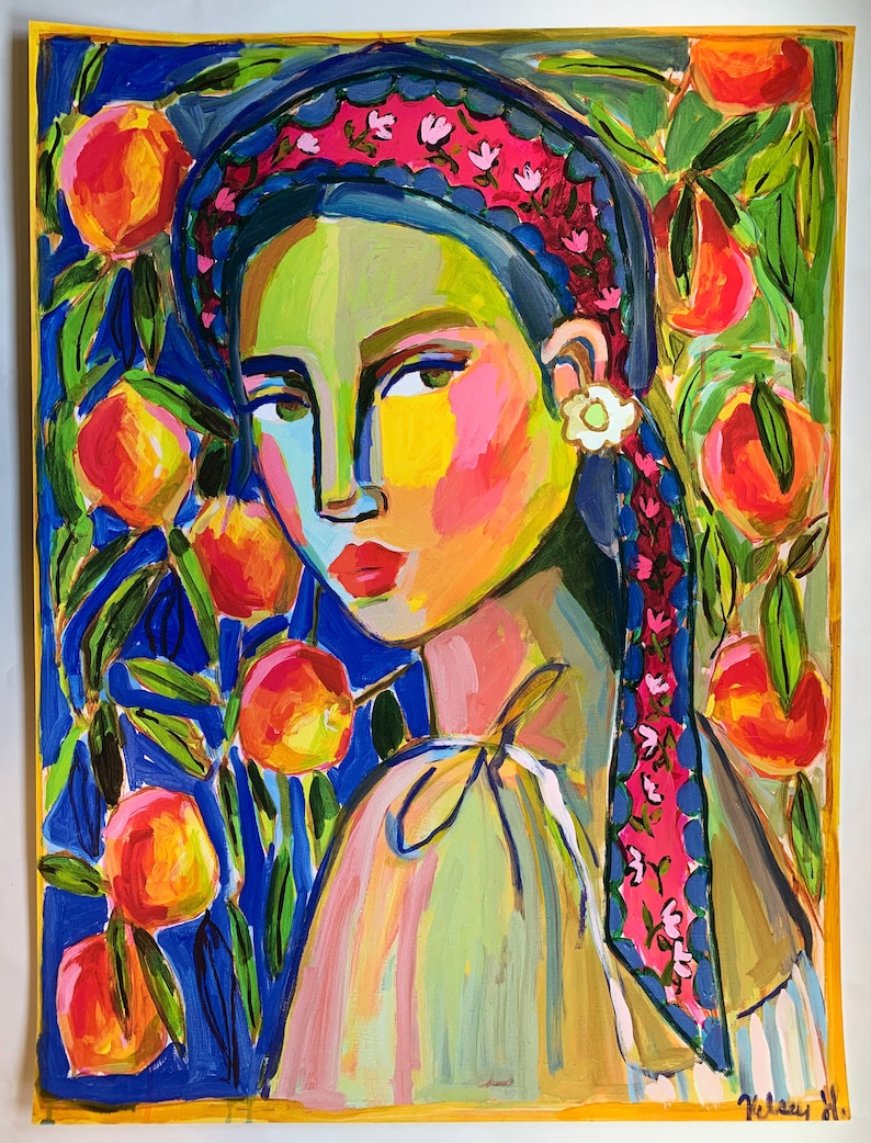 Into the Peach Tree Grove 18x24 PRINT Etsy