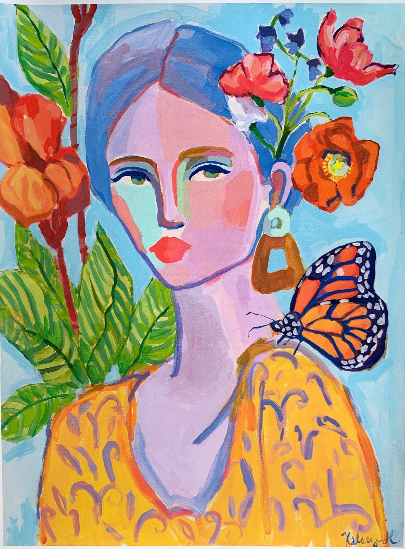 In the Butterfly Garden 18x24 PRINT Etsy