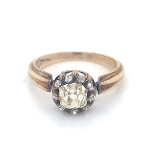 Antique Edwardian 1.00 Carat Old Mine Cut Diamond 18K Gold Ring