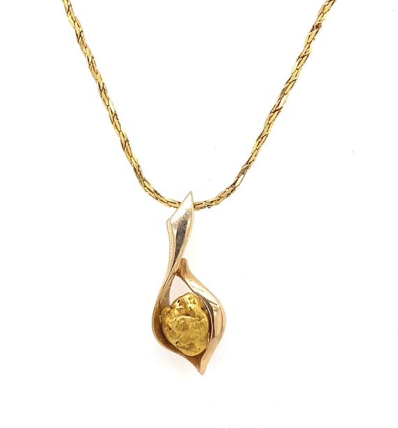 Vintage gold nugget pendant sale