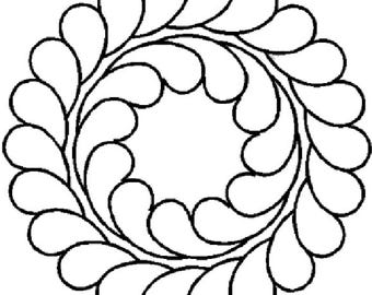 9"x 9" Feather Circle  - 0876